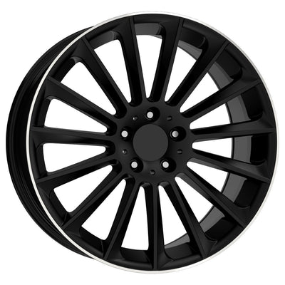 9.0X19 5X112 1112 ET49 66.60 MATT BLACK LIP DIAMOND